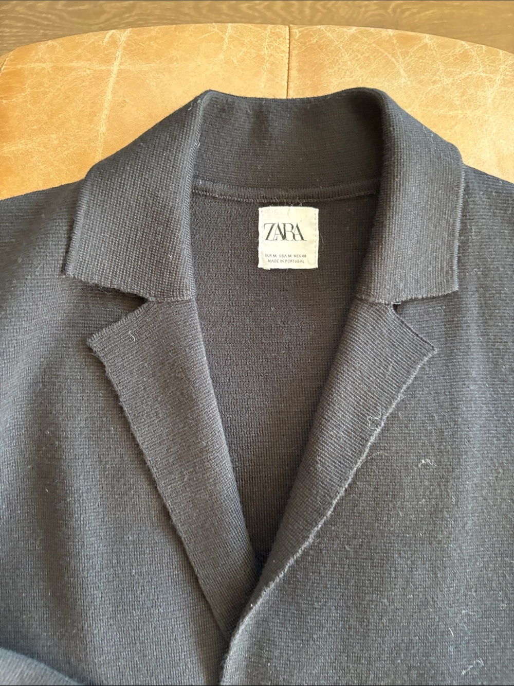 Zara Black Double-Breasted Knit Sweater Jacket Size M - Picture 6 of 7